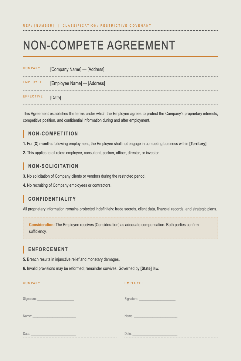 Industrial Raw Non Compete Agreement